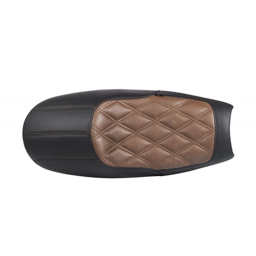 Motone Selle Bonneville Café Racer Diamond Stitch - Noir/Brun