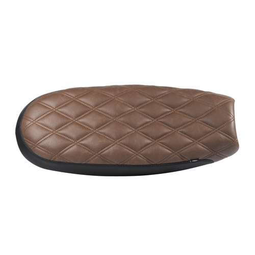 Motone Bonneville Dual Seat - Diamond Stitch - Brown/Black