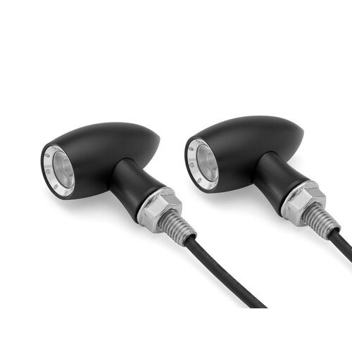 Black/Chrome Mini LED Turn Signals type "Ladz"