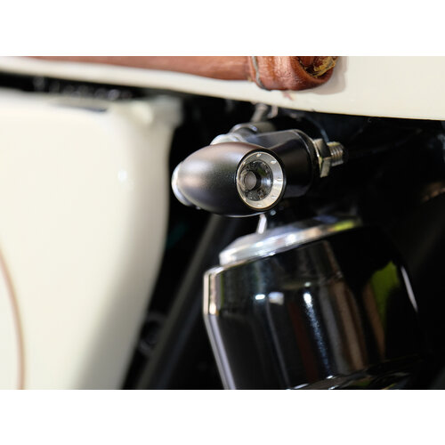 Black/Chrome Mini LED Turn Signals type "Ladz"