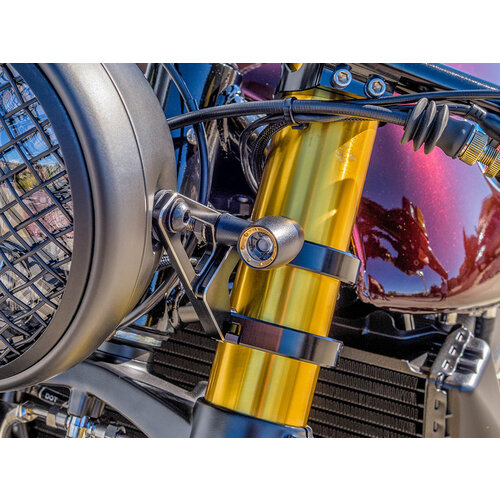 Mini clignotants LED Noir/laiton type "Ladz"