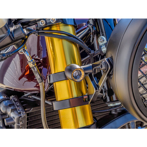 Black/Brass Mini LED Turn Signals type "Ladz"