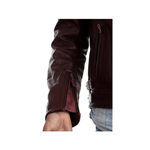 RST Veste de moto en cuir rouge brandish homme