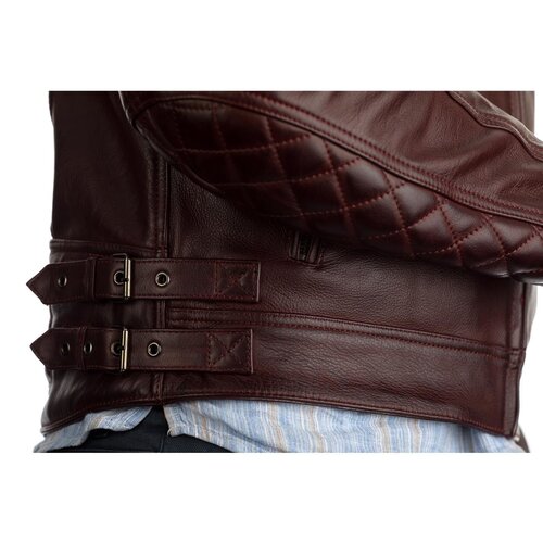RST Red Brandish Leather Motorcycle Jacket Men