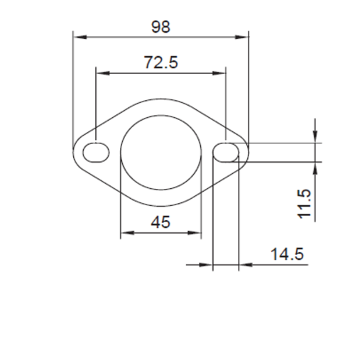 Simons 2-gaats flens 45mm met pakking