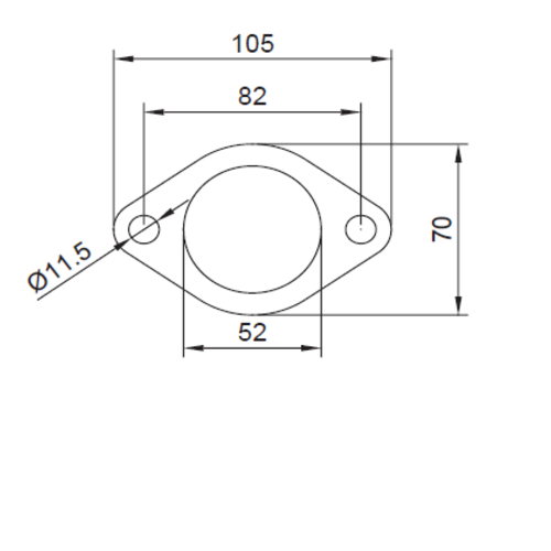 Simons 2-hole flange 51mm with gasket