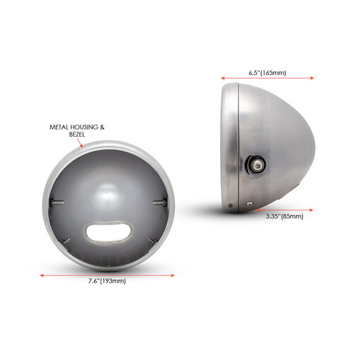 7 Inch Raw Unpainted Metal Headlight Housing + Bezel