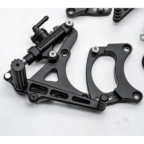 Dixerparts MODEL 3B Ensembles Avant Repose-Pieds Conducteur Réglable pour BMW K100/K75/K1100 Cafe Racer Scrambler | Le Noir