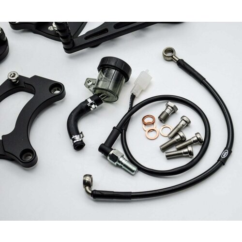 Dixerparts MODEL 3B Ensembles Avant Repose-Pieds Conducteur Réglable pour BMW K100/K75/K1100 Cafe Racer Scrambler | Le Noir