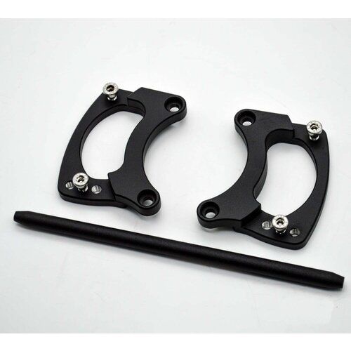 Dixerparts MODEL 3B Ensembles Avant Repose-Pieds Conducteur Réglable pour BMW K100/K75/K1100 Cafe Racer Scrambler | Le Noir