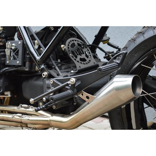 Dixerparts DUAL Voetsteunsets voor en Achter voor BMW K100/K75/K1100 Cafe Racer Scrambler | Zwart