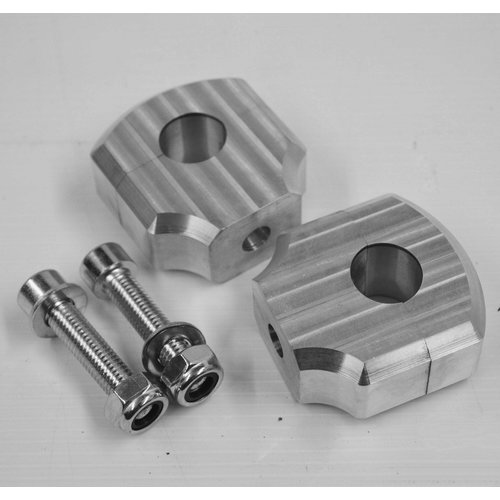 Dixerparts Risers Handlebar Atachment – 28.6 mm FATBAR | Silver, Aluminum