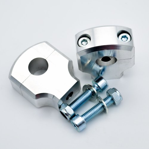 Dixerparts Risers Handlebar Atachment – 28.6 mm FATBAR | Silver, Aluminum