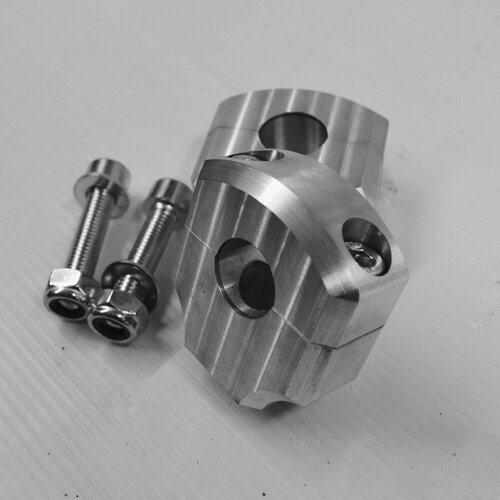 Dixerparts Risers Stuurbevestiging - 28,6 mm FATBAR | Zilver, Aluminium