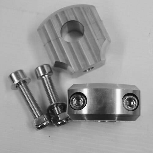 Dixerparts Risers Handlebar Atachment – 28.6 mm FATBAR | Silver, Aluminum