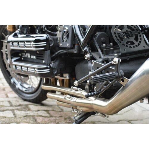 Dixerparts Chauffeurs Voetsteun Voorsets MODEL - 1B (Lang) voor BMW K100/K75/K1100 Cafe Racer Scrambler | Zwart