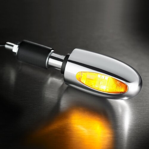 Kellermann BL 1000 LED Lenkerendenblinker mit Messing Chrom Hochglanz | Gelb