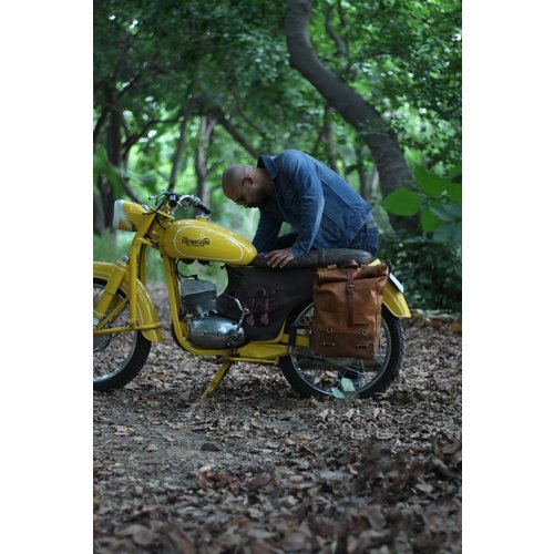 Trip Machine Rugtas - Klassieke Roll Top Vintage Tan