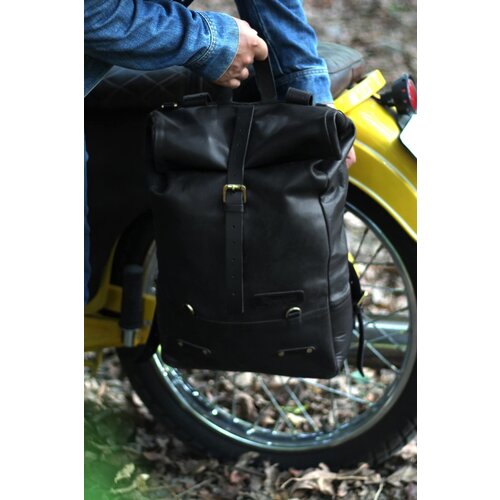 Trip Machine Backpack Pannier - Classic Roll Top Black