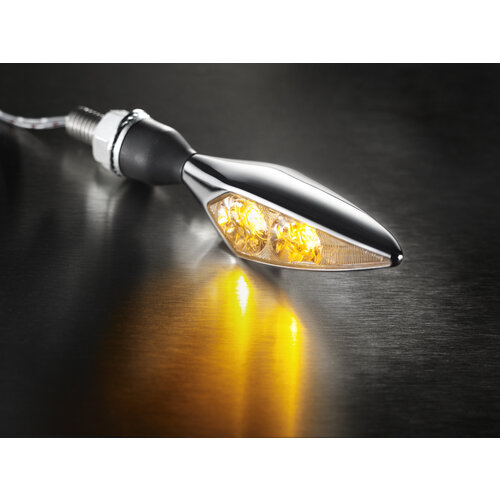 Kellermann Micro Rhombus Extreme Indicator met Helder Glas Rechtsvoor en Linksachter | Chroom