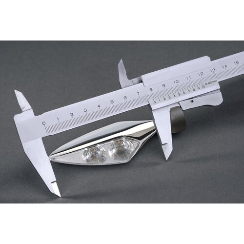 Kellermann Micro Rhombus Extreme Blinker mit Klarglas Vorne Rechts Und Hinten Links | Chrom