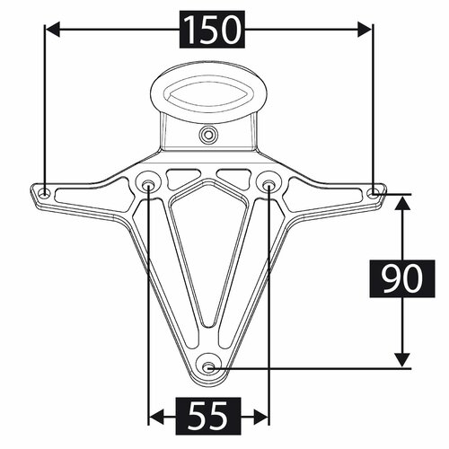 Kellermann Plaque D'immatriculation KH 1000 Sans Support de Clignotant