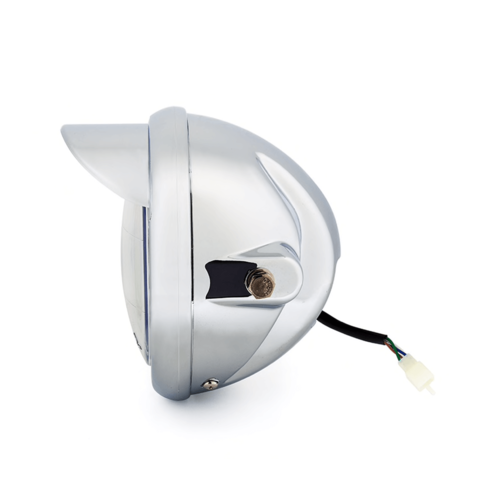 6.75" Chrome Universal Headlight + Visor - Emarked