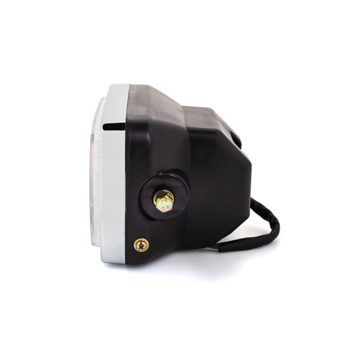 Phare Rectangulaire Universel Noir & Chrome de 7 "- Emarked