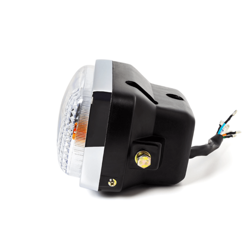 7" Black & Chrome Universal Rectangle Headlight + Turn Signals - Emark