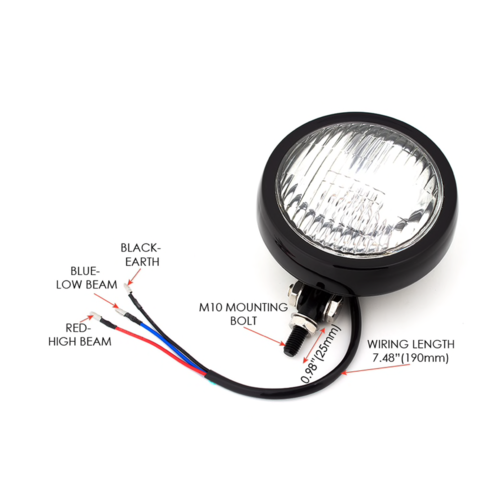 5" Metal Shallow Bottom Mount Headlight