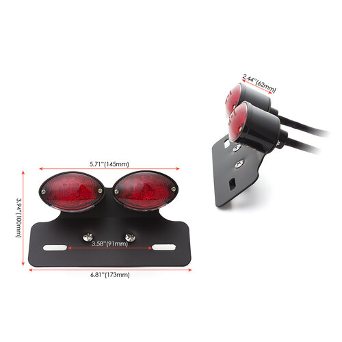 Dubbel Cat Eye LED-stop- / achterlicht