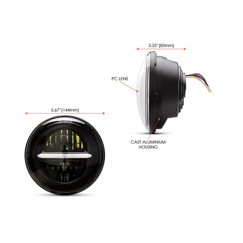 5,75 "schwarzer klassischer / moderner LED-Scheinwerfereinsatz