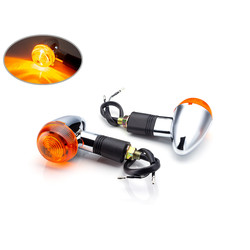 Klassieke E-gemarkeerde Bullet Knipperlichten Chroom / Zwart