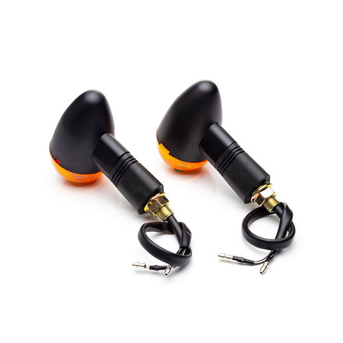 Klassische E-markierte Blinker Chrom / Schwarz