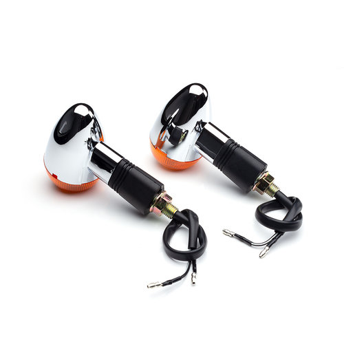 Klassische E-markierte Blinker Chrom / Schwarz