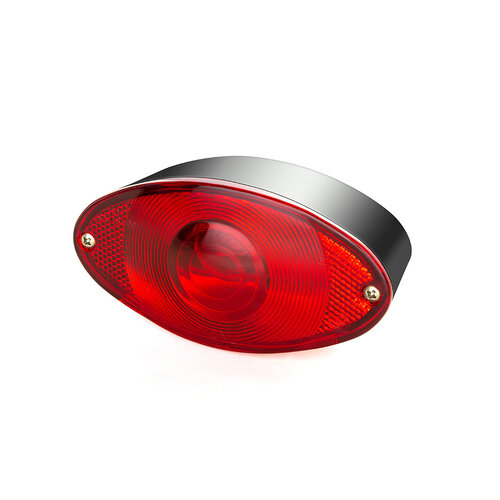 Feu arrière ovale homologué E Chrome / Noir