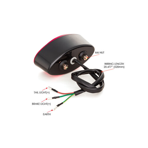 Oval E-marked Stop / Taillight Chrome / Black