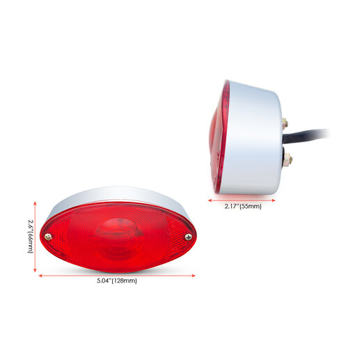 Oval E-marked Stop / Taillight Chrome / Black