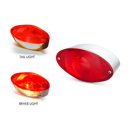 Oval E-marked Stop / Taillight Chrome / Black