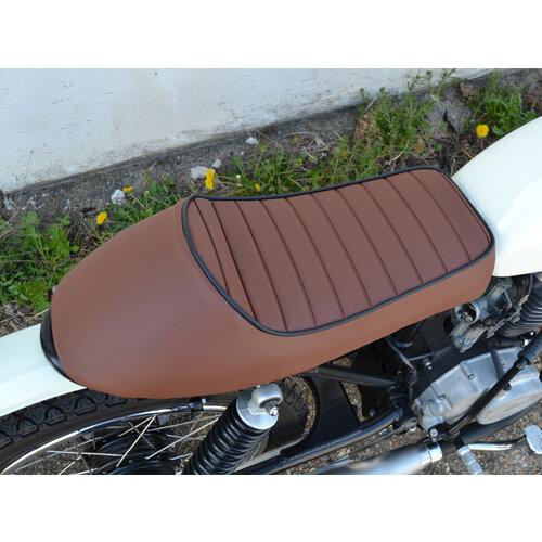 Tuck N' Roll Cafe Racer Seat Cadillac Brown