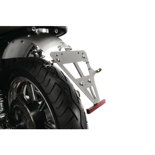 License plate holder Base plate with license plate illumination and mounting material