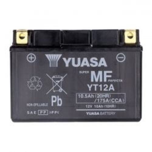 Yuasa Hoogwaardige AGM-Batterij YT12A-WC | Suzuki 09-15 SFV650 Gladius 650cc