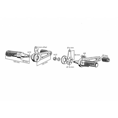 Tarozzi Commandes reculées pliables Café Racer type 160013