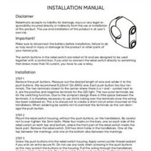 Rebelmoto REBEL SWITCH 3-Tasten - Schwarz 22mm