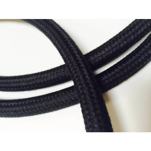 75CM Tuyau de Carburant Textile Tressé 8MM Noir