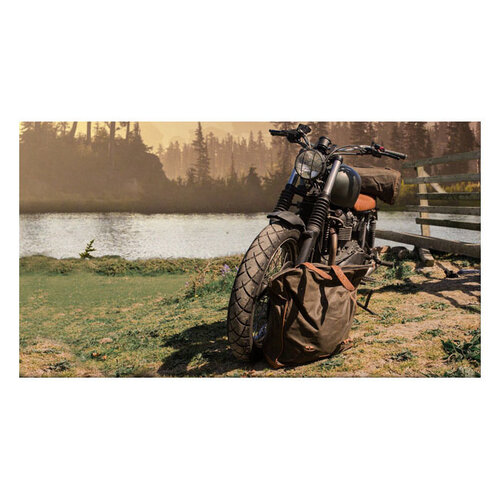 Longride Single Side Saddlebag Large Waxed Cotton Khaki