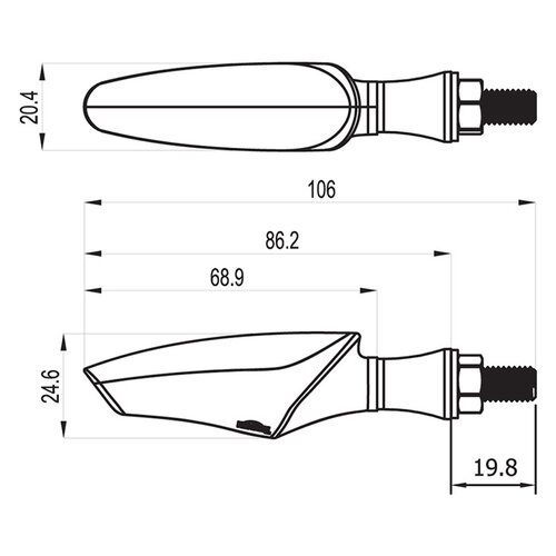 KOSO Infinity-F LED zwart/smoke, knipperlicht/positielicht