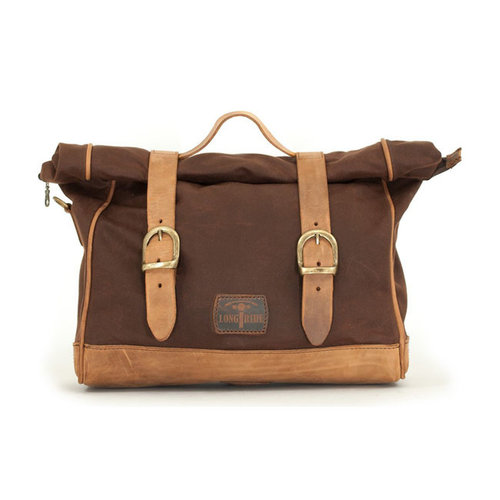 Longride Single Side Satteltasche gewachste Baumwolle Marron Brown