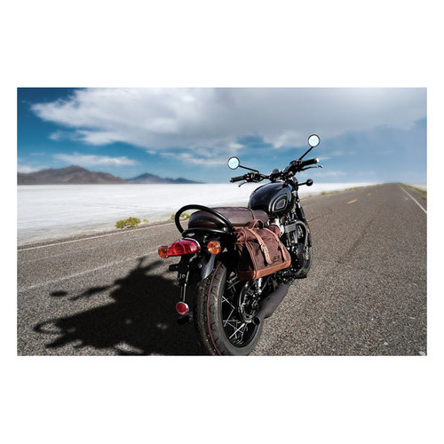 Longride Single Side Satteltasche gewachste Baumwolle Marron Brown