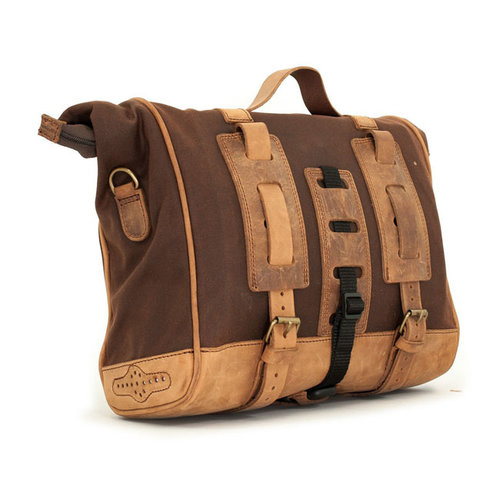 Longride Single Side Satteltasche gewachste Baumwolle Marron Brown